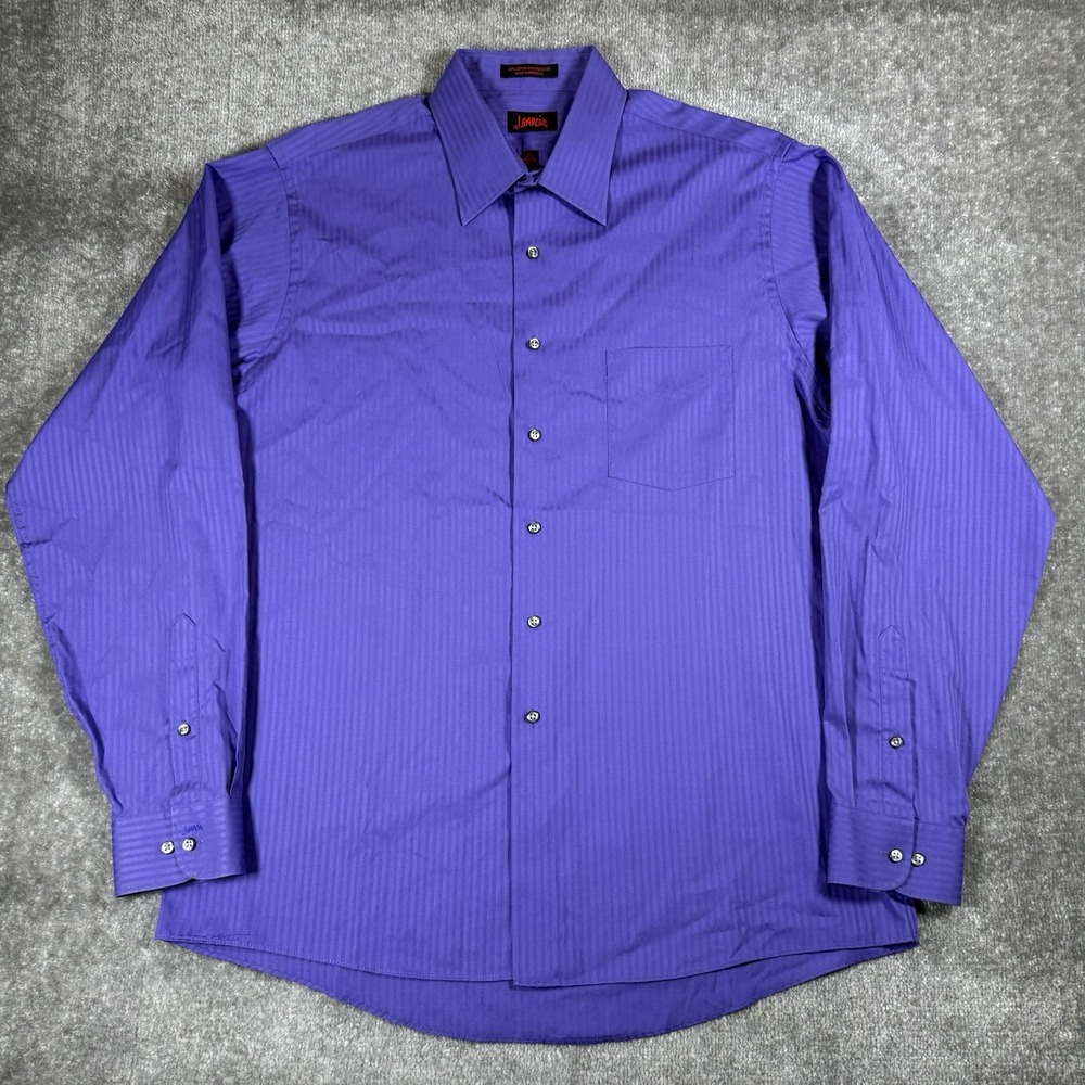 J.Garcia Shirt Men's Large Purple Striped Long Sleeve Button Up